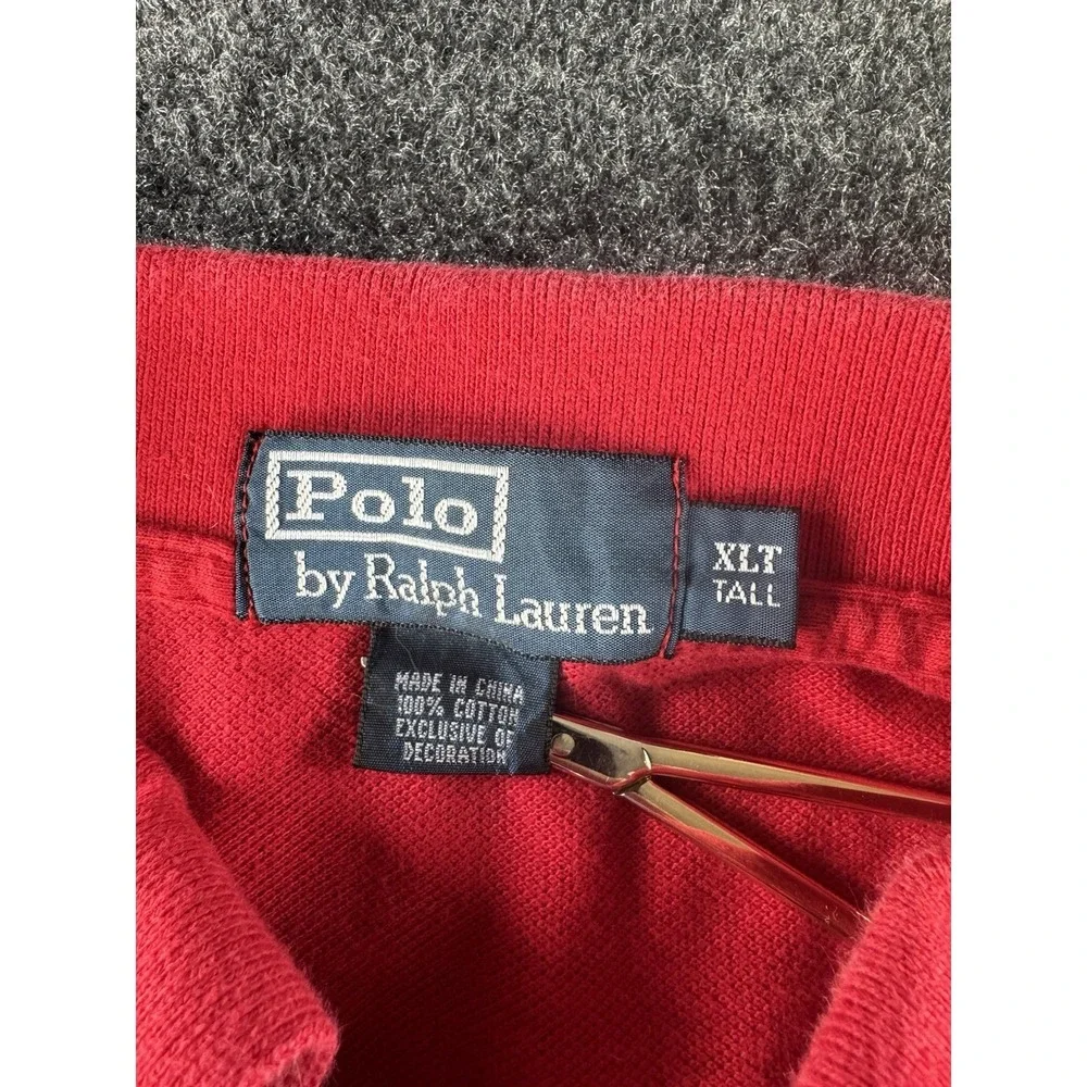 Polo Ralph Lauren XL Tall Red Stripe Rugby Polo Shirt Pony Logo
